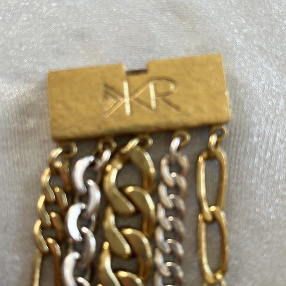 Silpada KR Tough Luxe Multi Chain Bracelet Brass & Silver with Box Clasp - Picture 3 of 4